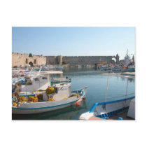 Rhodes, Greece Harbor Postcard