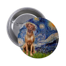 Rhodesian Ridgeback 1 - Starry Night Button