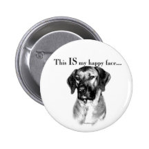 Rhodesian Ridgeback Happy Face Button