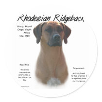 Rhodesian Ridgeback History Design Round Stickers