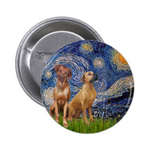 Rhodesian Ridgeback Pair - Starry Night Button