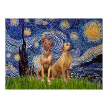 Rhodesian Ridgeback Pair - Starry Night posters by masterpiecedogs Rhodesian Ridgeback Pair - Starry Night posters
