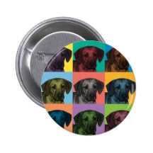 Rhodesian Ridgeback Pop-Art Pinback Button