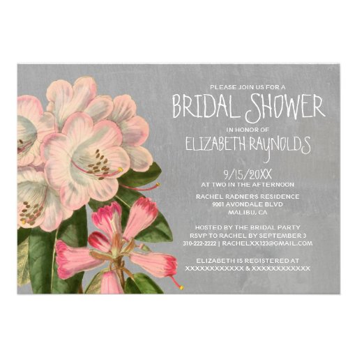 Rhododendron Bridal Shower Invitations