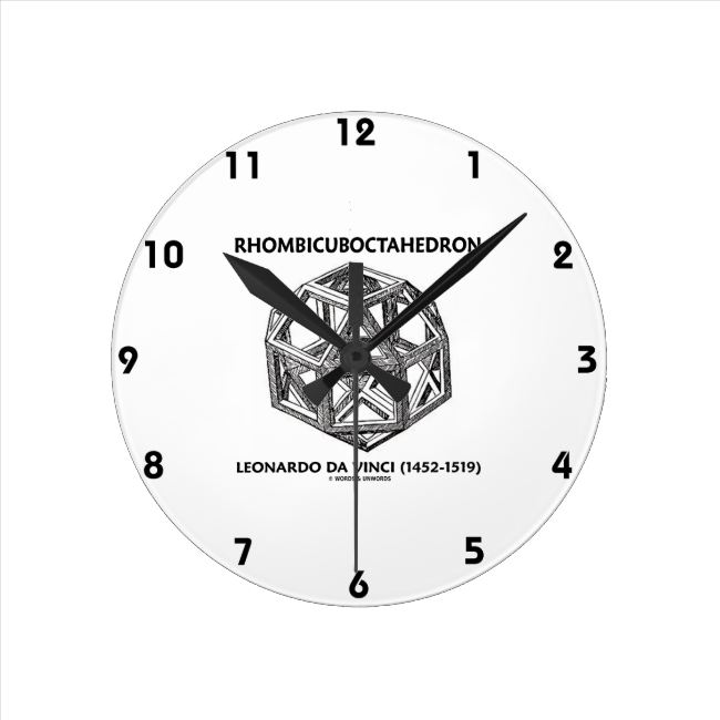 Rhombicuboctahedron (Leonardo da Vinci) Round Wallclock