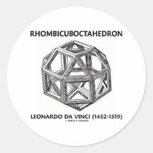 Rhombicuboctahedron (Leonardo da Vinci) Etiqueta Redonda