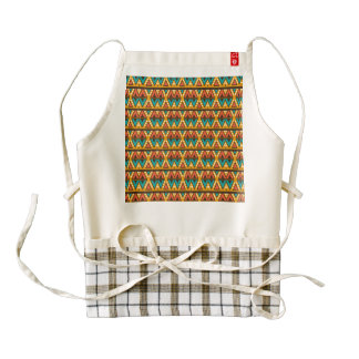 Rhombus and triangles pattern zazzle HEART apron