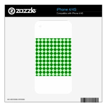 Rhombuses Large - Offwhitegreen and Green Decal For The iPhone 4S