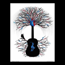 Rhythms of the Heart - ( surreal guitar art ) posters