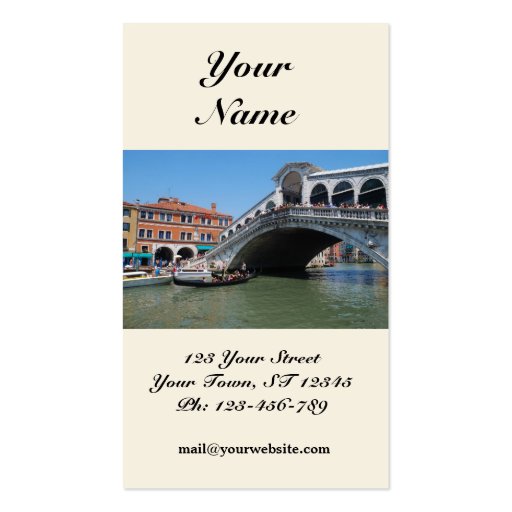 Rialto Bridge Business Card (front side)