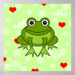 Ribbit - Cute Frog Poster / Print
