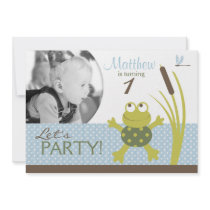 Ribbit Photo Invitation Card 3 invitations