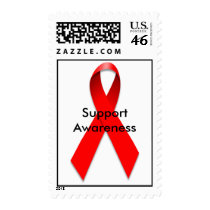 ribbon aids, Support Awareness postage