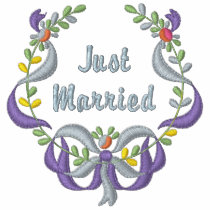 Ribbon and Floral - Just Married embroidered shirts