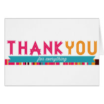 Ribbon and Stripes Blank Thank You Card cards