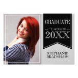 Ribbon Black School Colors Photo Graduation Personalized Invitation