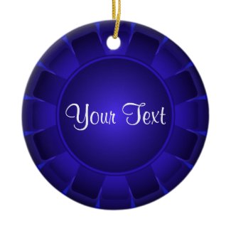Ribbon Blue Blank to Customize Christmas Ornament