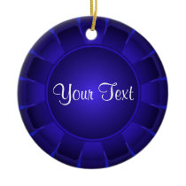 Ribbon Blue Blank to Customize Christmas Ornament