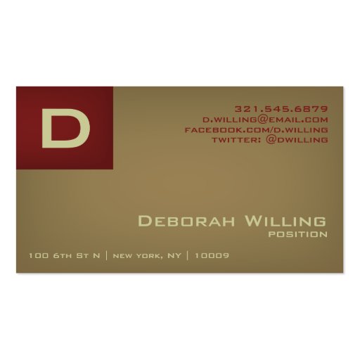 Ribbon Brass Business Card (back side)