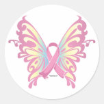 Ribbon Butterfly Round Stickers