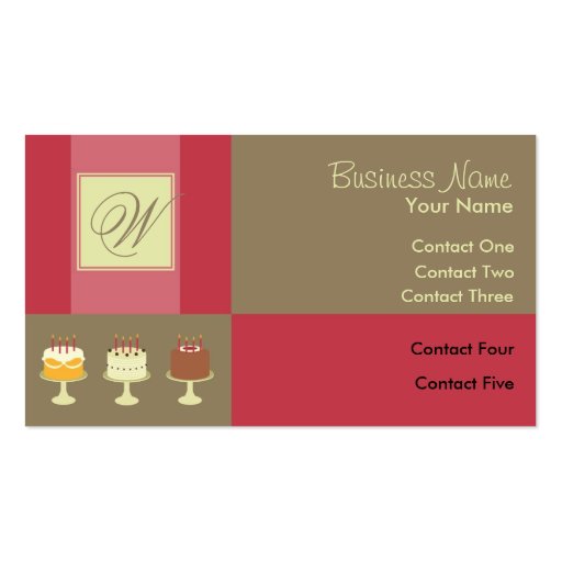 Ribbon Classic Cake Business Cards (front side)