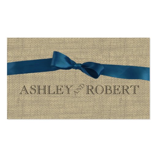 Ribbon Country Blue Place Card Business Cards (back side)