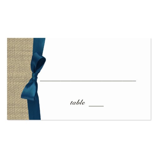 Ribbon Country Blue Place Card Business Cards (front side)