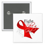 Ribbon - Fight Like a Girl - AIDS/HIV buttons