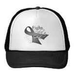 Ribbon - Fight Like a Girl - Brain Cancer hats