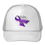 Ribbon - Fight Like a Girl - Crohns Disease hats
