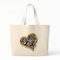 Ribbon Heart-11 Zebra Stripes Bags