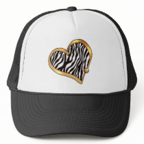 Ribbon Heart-11 Zebra Stripes Hat