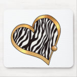 Ribbon Heart-11 Zebra Stripes Mouse Pads