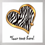 Ribbon Heart-11 Zebra Stripes posters