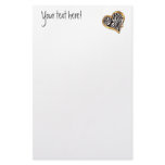 Ribbon Heart-11 Zebra Stripes Customized Stationery