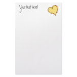 Ribbon Heart-12 Yellow and White Stripes Stationery Paper