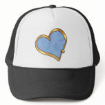 Ribbon Heart-14 Plain Sky Blue Watercolor hats