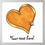 Ribbon Heart-15 Orange posters