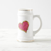 Ribbon Heart-16 Plain Ruby Red Coffee Mug