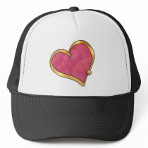 Ribbon Heart-16 Plain Ruby Red Hats