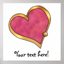 Ribbon Heart-16 Plain Ruby Red Print