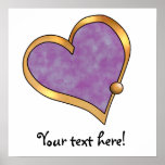 Ribbon Heart-17 Purple watercolor posters