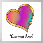 Ribbon Heart-20 Tropical Rainbow posters