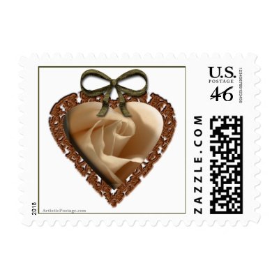 Ribbon Heart Series Custom Wedding Postage Stamp