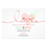Ribbon Love Sweet Hearts Couples Shower Party Personalized Invites