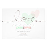 Ribbon Love Sweet Hearts Couples Shower Party Invitations