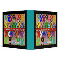 Ribbon of Cancer Awareness - Awareness Matters 3 Ring Binder