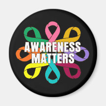 Ribbon of Cancer Awareness - Awareness Matters Fridge Magnets