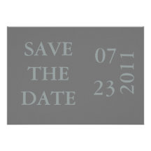 Ribbon Save the Date Announcement-gray