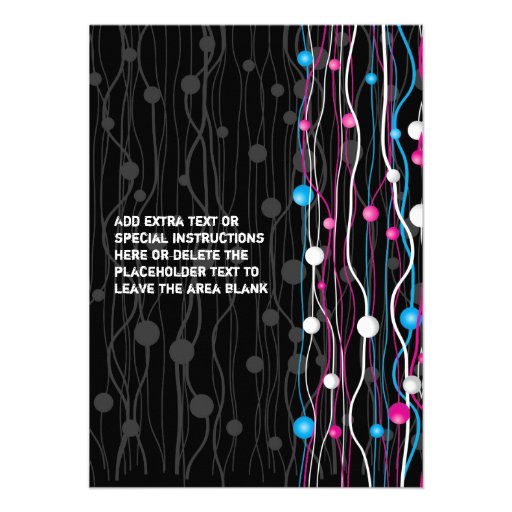 Ribbon Spheres Confetti Party Invitation